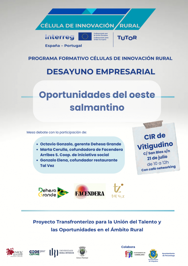 Resumen de la sesi�n �Desayuno Empresarial: Oportunidades del oeste salmantino� (CIR Vitigudino)